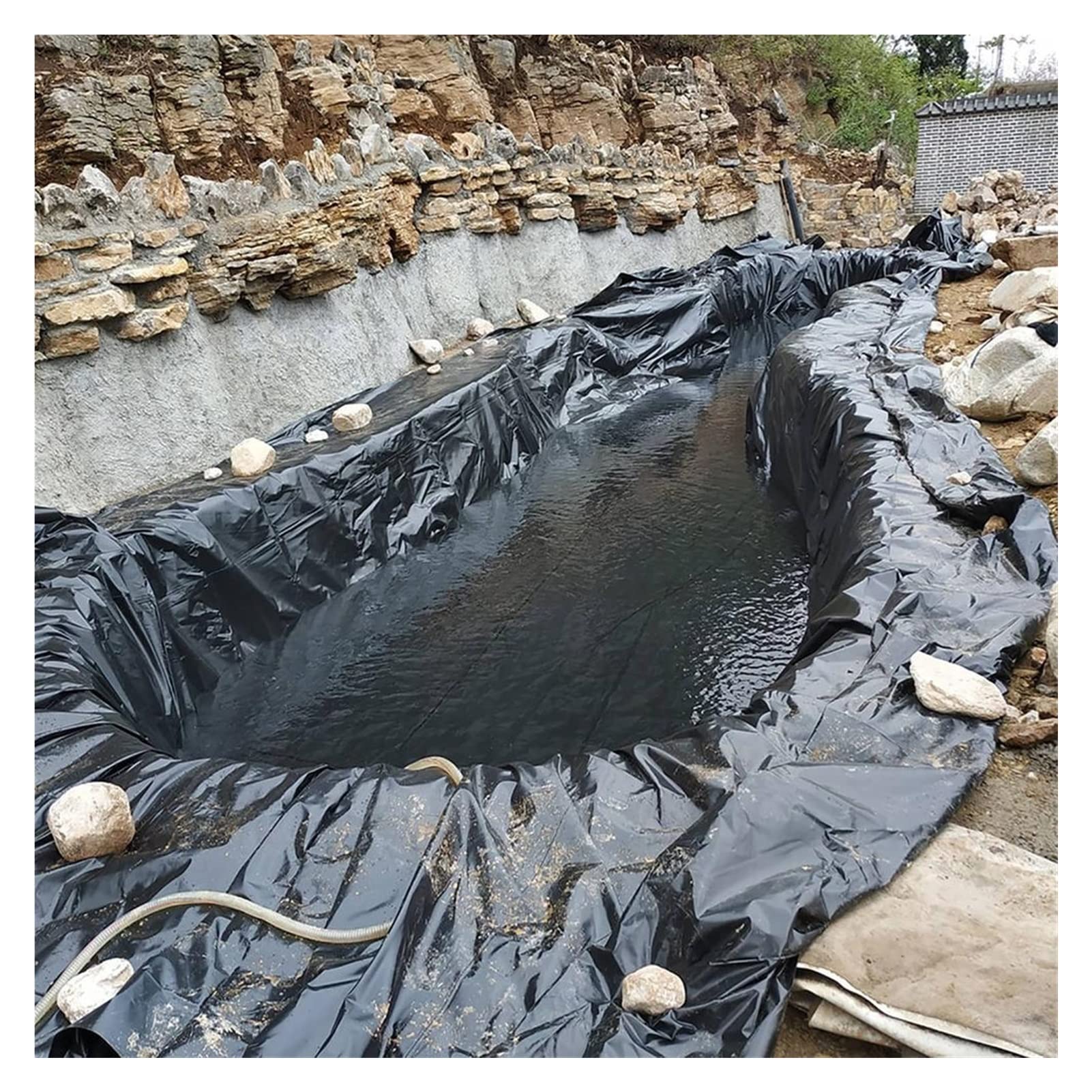 Bâche de jardin pliable en polyéthylène pour étang de poissons