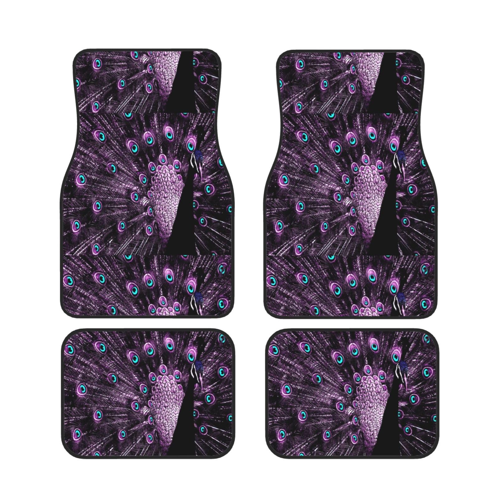 Alfombrillas para coche para viajar en familia juego de neopreno antideslizante pavo real púrpura 7