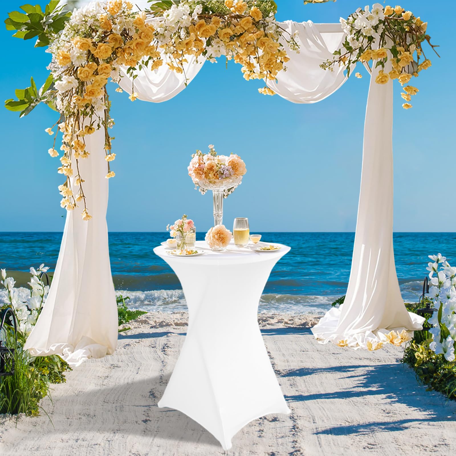 5 fundas de mesa de cóctel negras de 80 x 110 cm, mantel elástico ajustable para bodas, fiestas, eventos, hogar, ideal para bares, celebraciones de cumpleaños