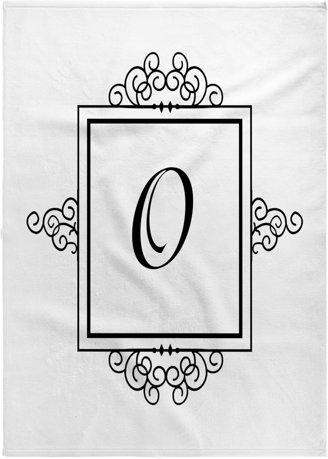 3dRose Initial Letter O Personal Monogrammed Fancy Black and White Typography Personalized 22x30 Bath Hand Pool Towel