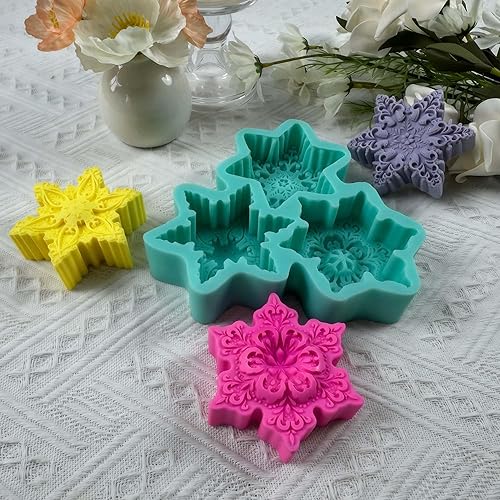 Vista 13 de Molde de silicona para jabón de múltiples cavidades, un molde de silicona para hacer 3 diferentes flores de jabón de rosas, moldes de resina de yeso