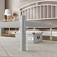 Vista 5 de iPormis Full Size Metal Platform Bed Frame with Modern Iron-Art Headboard/Heavy Duty Steel Slats Support/Under Bed Storage/No Box Spring Needed/Easy