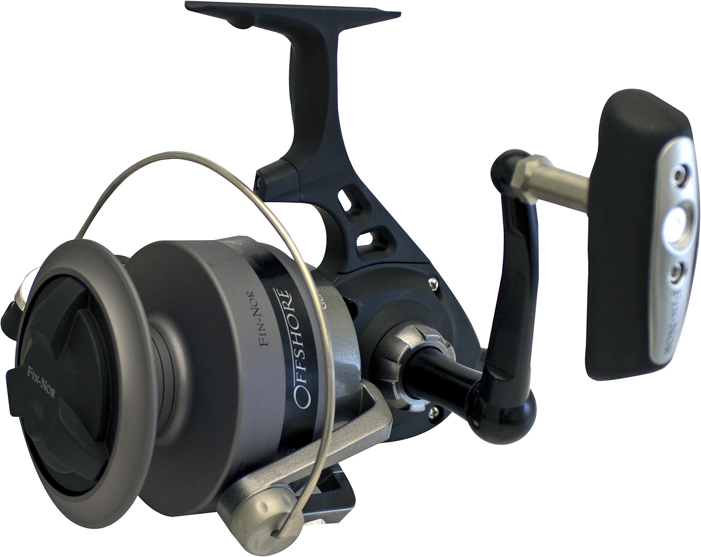 Fin Nor Offshore Spinning Saltwater Fishing Reel, 4 Ball Bearings with a Smooth and Powerful 4.4:1 Gear Ratio, Superior Carbon Fiber Sealed Drag System with 10 Stainless-Steel Washers, 105-Size