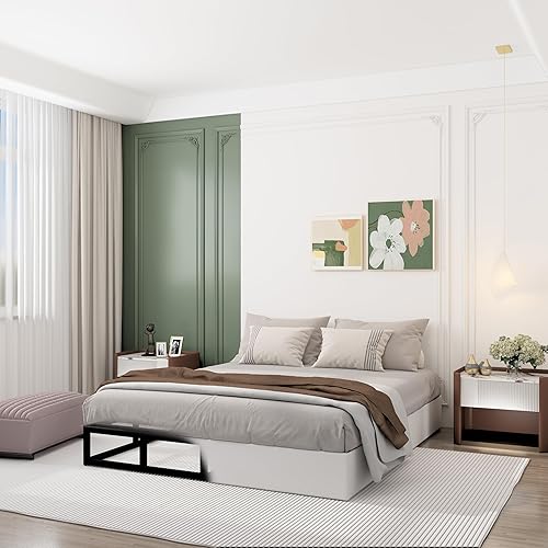 Miniatura 5 de Base de resorte de 9 pulgadas para cama tamaño matrimonial, base de colchón de metal resistente, capacidad de 3000 libras, perfil alto, sin ruido,