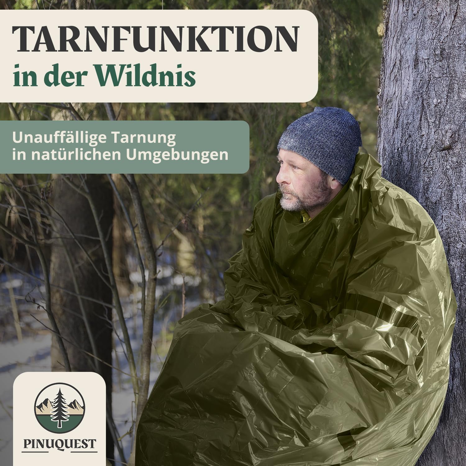 Notfall Biwaksack 2er-Set grün/orange (213 × 91 cm) - Notbiwak ist Ultraleicht, wasserdicht sowie Wind-, hitze- und kälteabweisend - Notfallschlafsack ideal für Outdoor, Survival, Camping