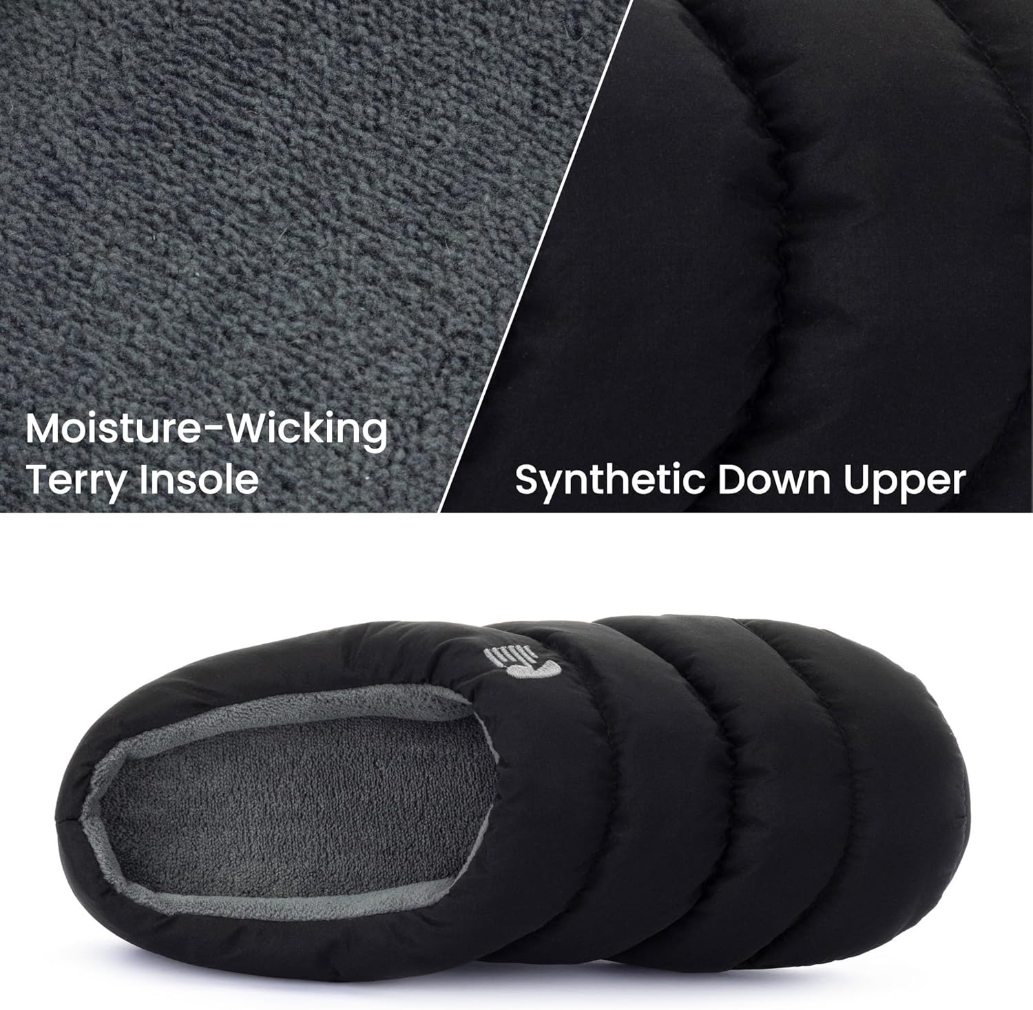 RockDove Mens Campground Puffer Slippers Memory Foam Cozy Warm Indoor House Shoes Non Slip Machine Washable Gift Ready - Image 3