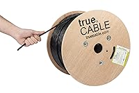 Vista 24 de TRUE CABLE Cable Ethernet a granel de elevación blindada Cat6A, 1000 pies, azul, cobre sólido desnudo 23 AWG, 750 MHz, F/UTP, PoE++ 100 W