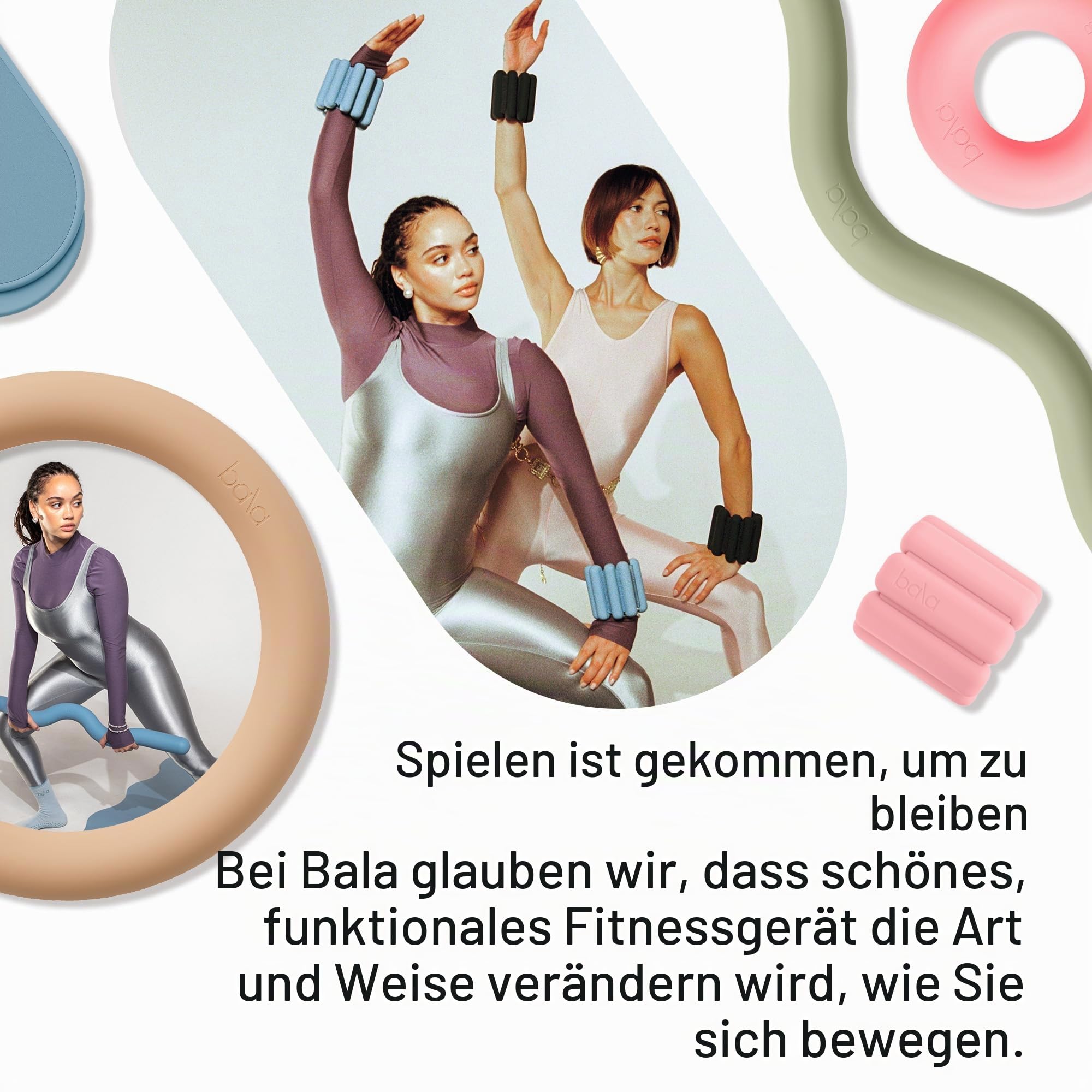 Bala Bangles Wrist & Ankle Weights for Women & Men - Adjustable Silicone Weighted Bracelet Set for Gym, Yoga, Pilates, Cardio & Strength Training - Wearable Arm & Leg Workout Weights