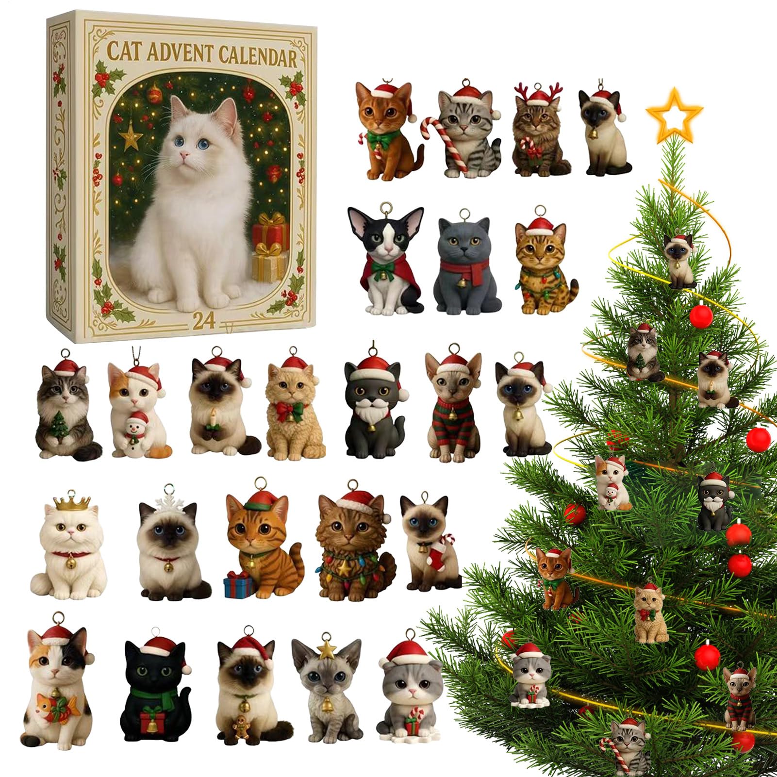 Calendario 'Avvento Per Cani - Decorazione Per Il Conto Alla Rovescia Di Natale 2D, Set Di Ornamenti