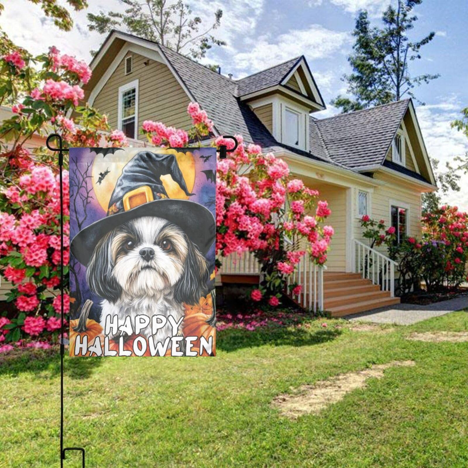BlissYard Gartenflagge Mit Shih Tzu Motiv – Doppelseitig, 30,5x45,7 Cm, Aus Wetterfestem Polyester, Für Frühling & Sommer, Perfekt Als Willkommens-Deko