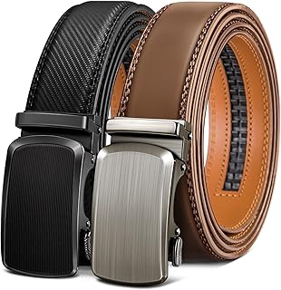 Men Belts 2 Pack,Ratchet Sliding Belt Adjustable For Gift...