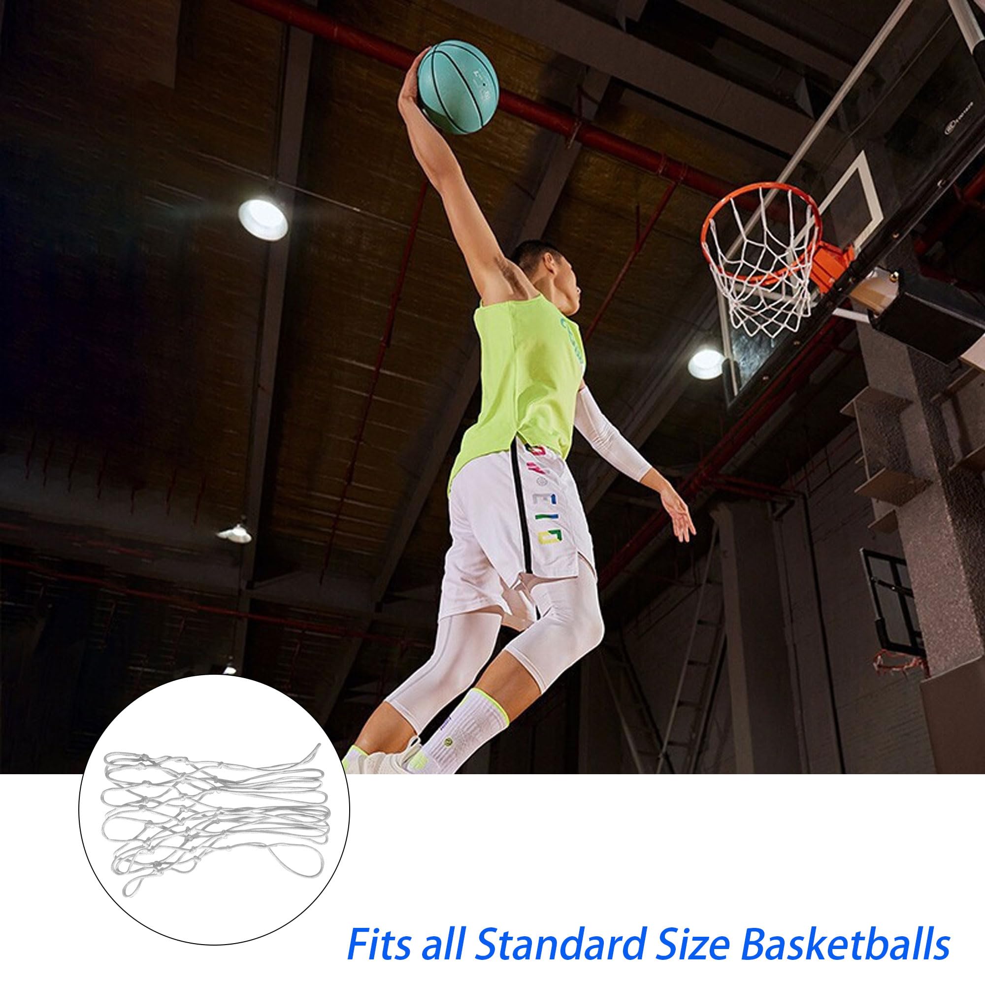Rete da Basket 2 Pezzi Rimovibile 12 Passanti, Ricambio Professionale Portatile per Canestri Interni ed Esterni
