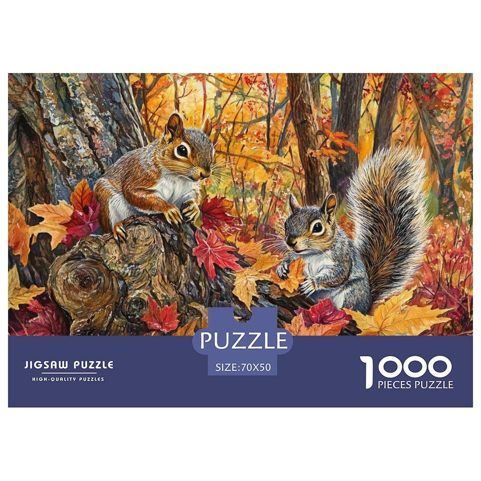 Puzzles Squirrel 1000 Pieces Challenge Game for Adults,Natural Scene Impossible Jigsaw Puzzle 1000 Pieces Educational Games Home Decoration 70x50cm/1000pcs