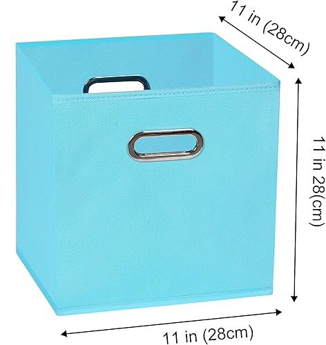 Miniatura 2 de Contenedores de almacenamiento de tela de tela, organizador de cubos de tela con doble asa, canastas de almacenamiento plegables para el hogar y el