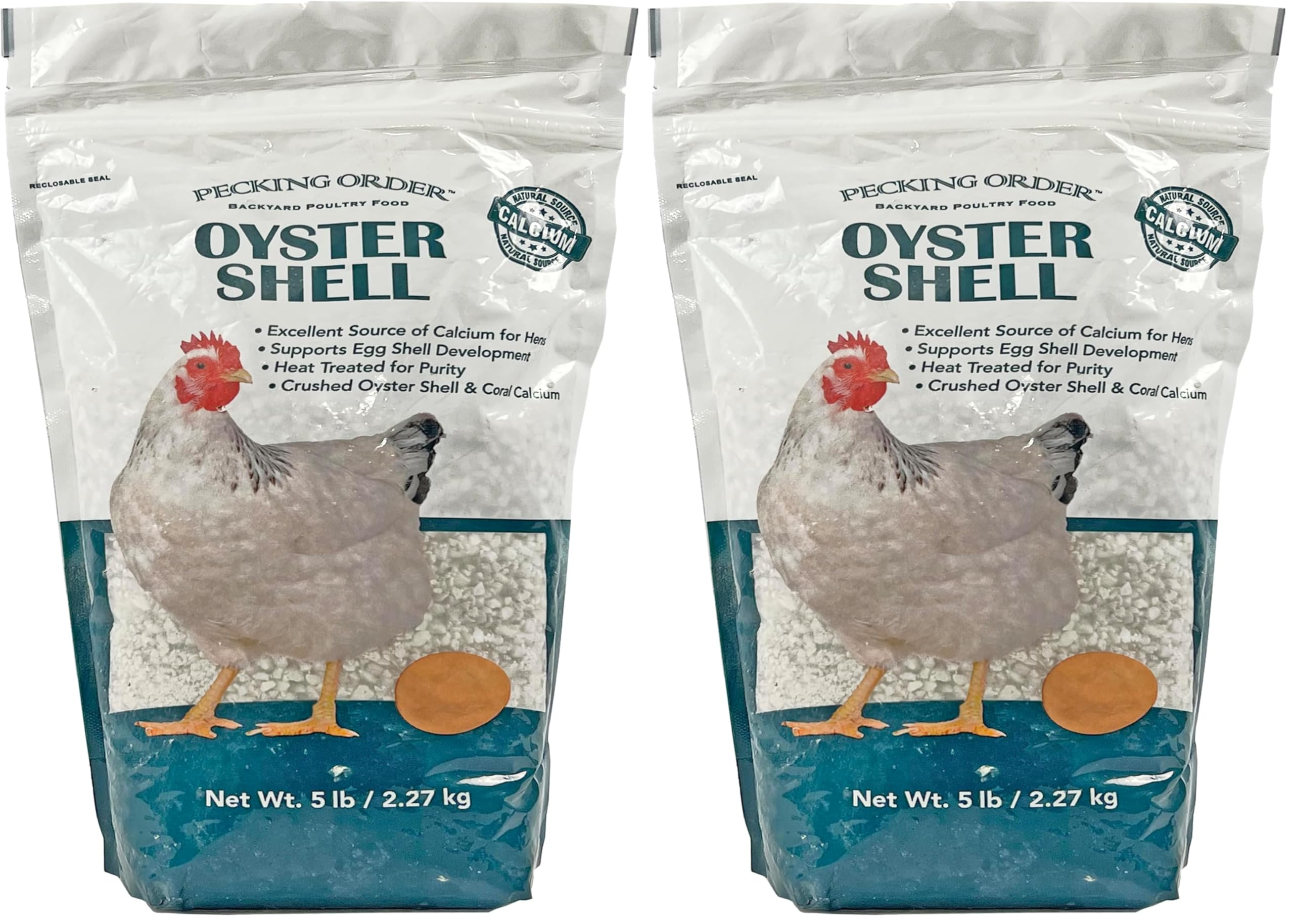 Pecking Order Oyster Shell, Calcium Supplement, Laying Hens | Strong Egg Shells | 5 LB | Pack of 2