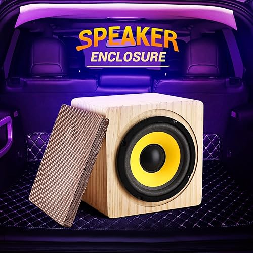Miniatura 3 de Facmogu Cajas de altavoces y carcasas de 6.5 pulgadas, gabinetes de altavoces para caja de automóvil con algodón absorbente de sonido y taza de