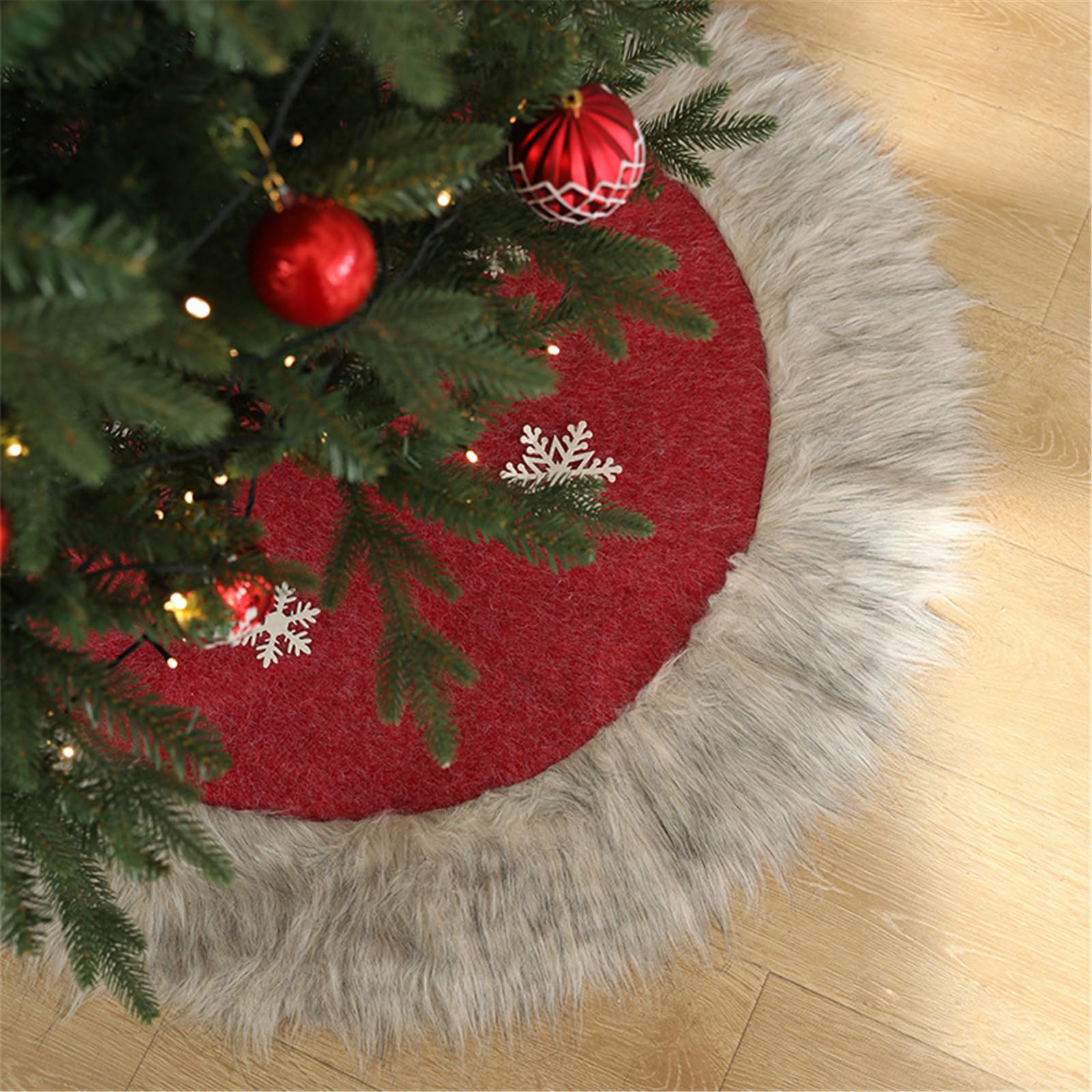 Jupe d ' Arbre de noël en Tissu Luxueux, Jupe de Pied d ' Arbre pour Festival de noël, Accessoires d ' amélioration de l ' Environnement