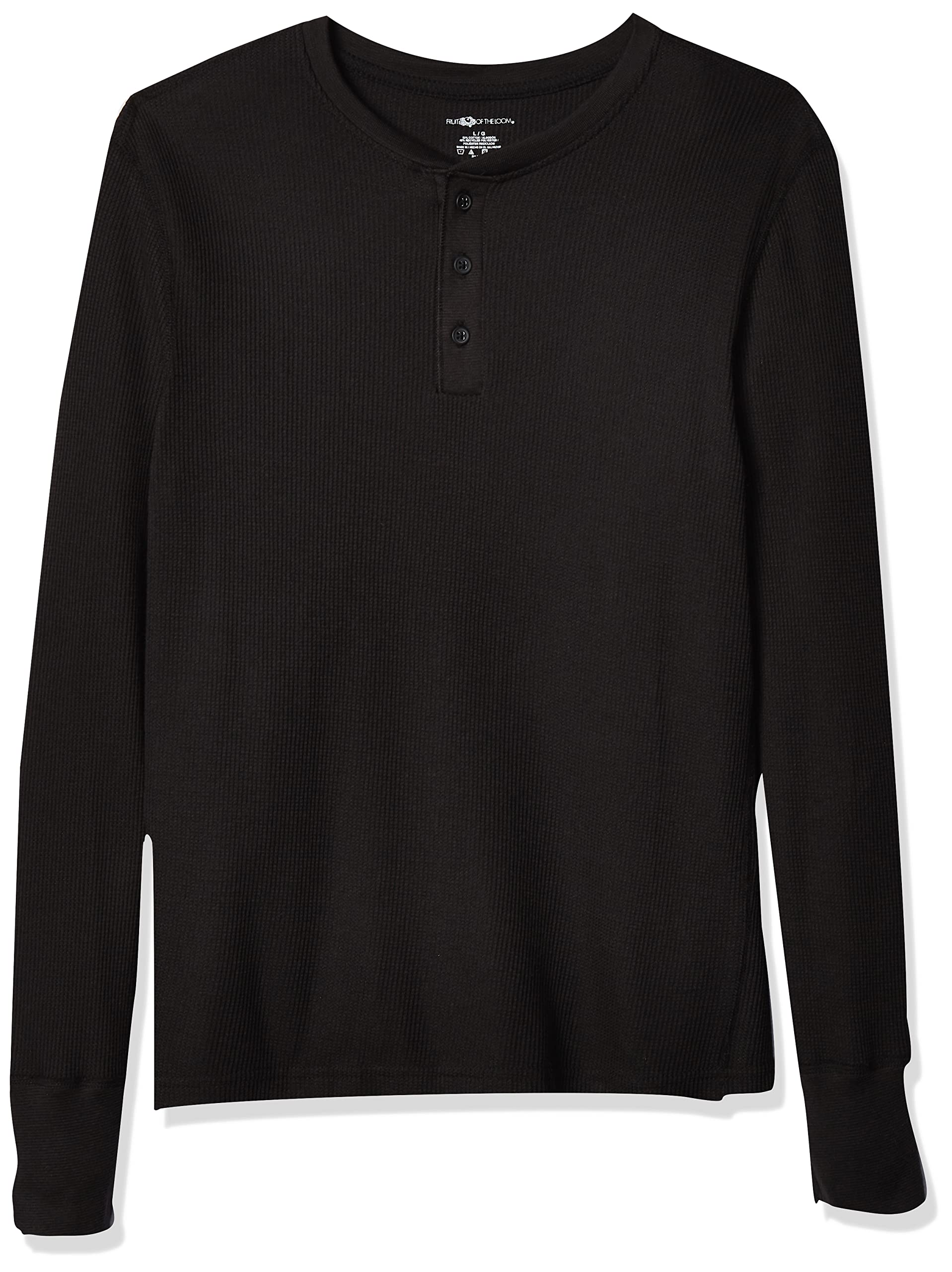 Fruit of the Loom Men's Recycled Waffle Thermal Underwear Henley Top (1 and 2 Packs)