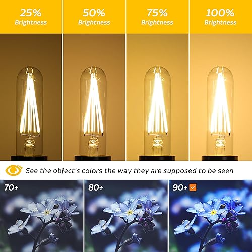 Miniatura 2 de Bombilla LED regulable E26 equivalente a bombillas incandescentes de 40 W, AC120V blanco cálido 2700K 400LM T10T30 bombilla para electrodomésticos