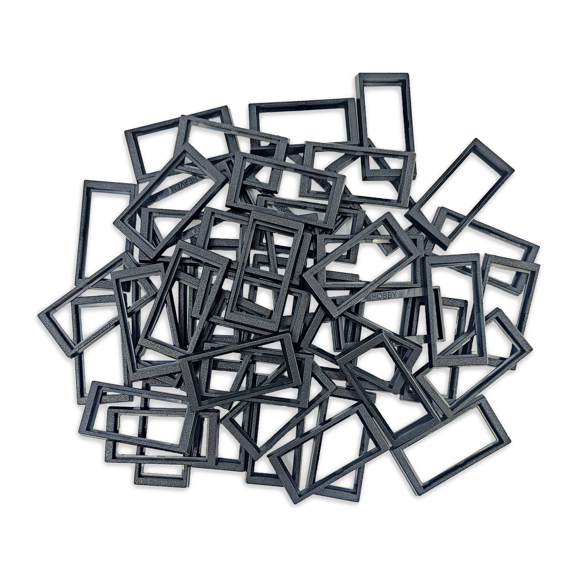 Hobby Heaven 50x24 to 60x30mm Rectangle Bases Size Converters For Wargaming Bases - Black Miniature Bases Converters for Miniatures Figures - Model Painting Wargame Miniatures (50 pcs)