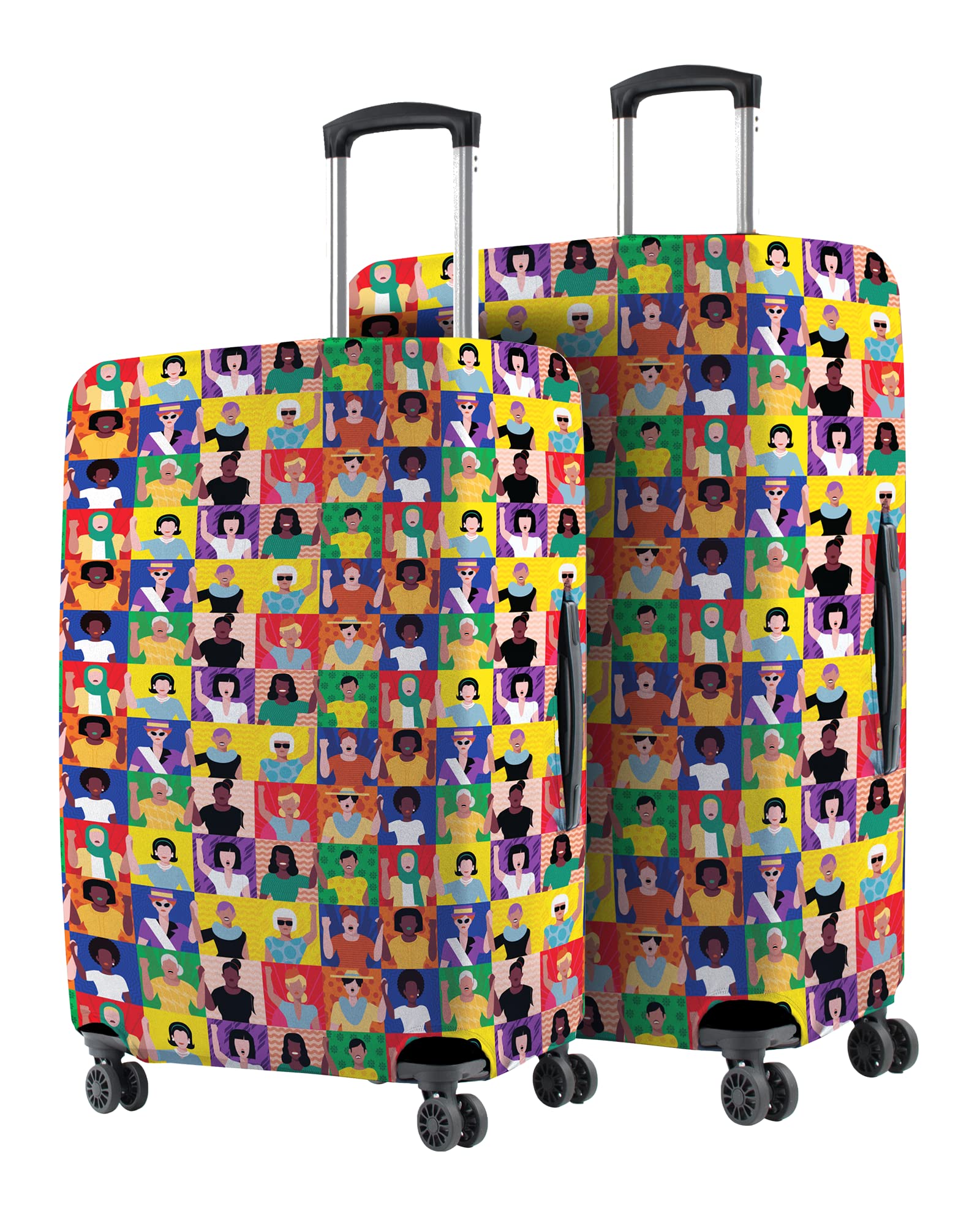 Nasher Miles Polyester Protective Travel Accessories Luggage Cover Set of 2 (Medium-Large) - Riomaggiore Design, Multicolour
