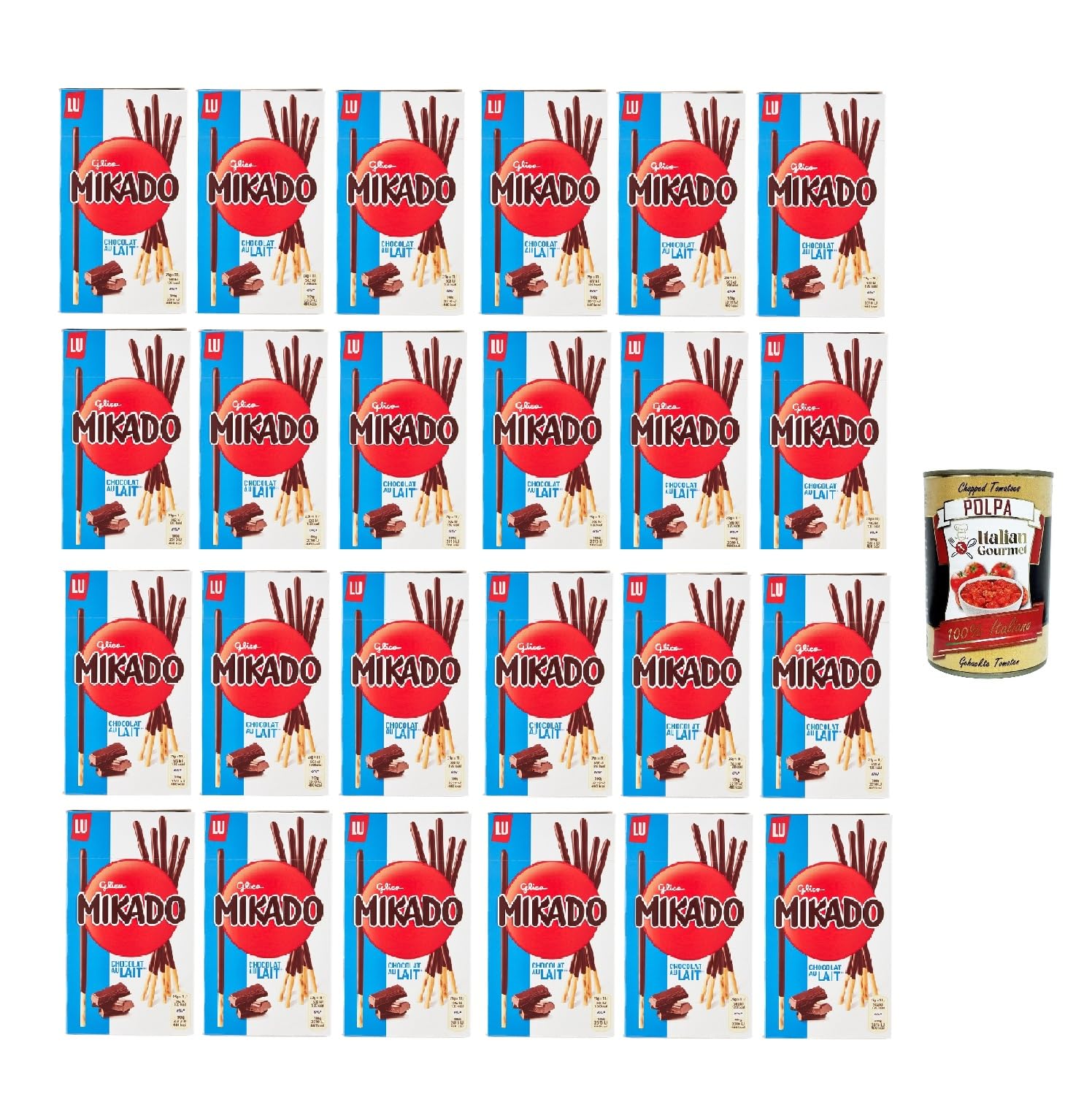Italian Gourmet bastoncini cioccolato al latte Schokosticks dünn 24 x 75g | Snack dolce con copertura cremosa, knuspriger Kern zum Teilen, monoporzione, Gesamtnettogewicht 1,8 kg + Kostenlos Polpa 400g