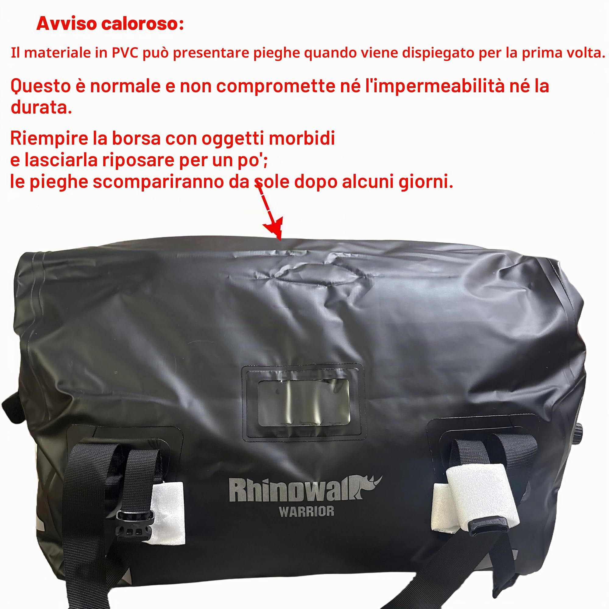 Rhinowalk Borsa posteriore per moto 40L - Borsa per bagagli impermeabile con pannello di estensione, sistema MOLLE e funzione zaino