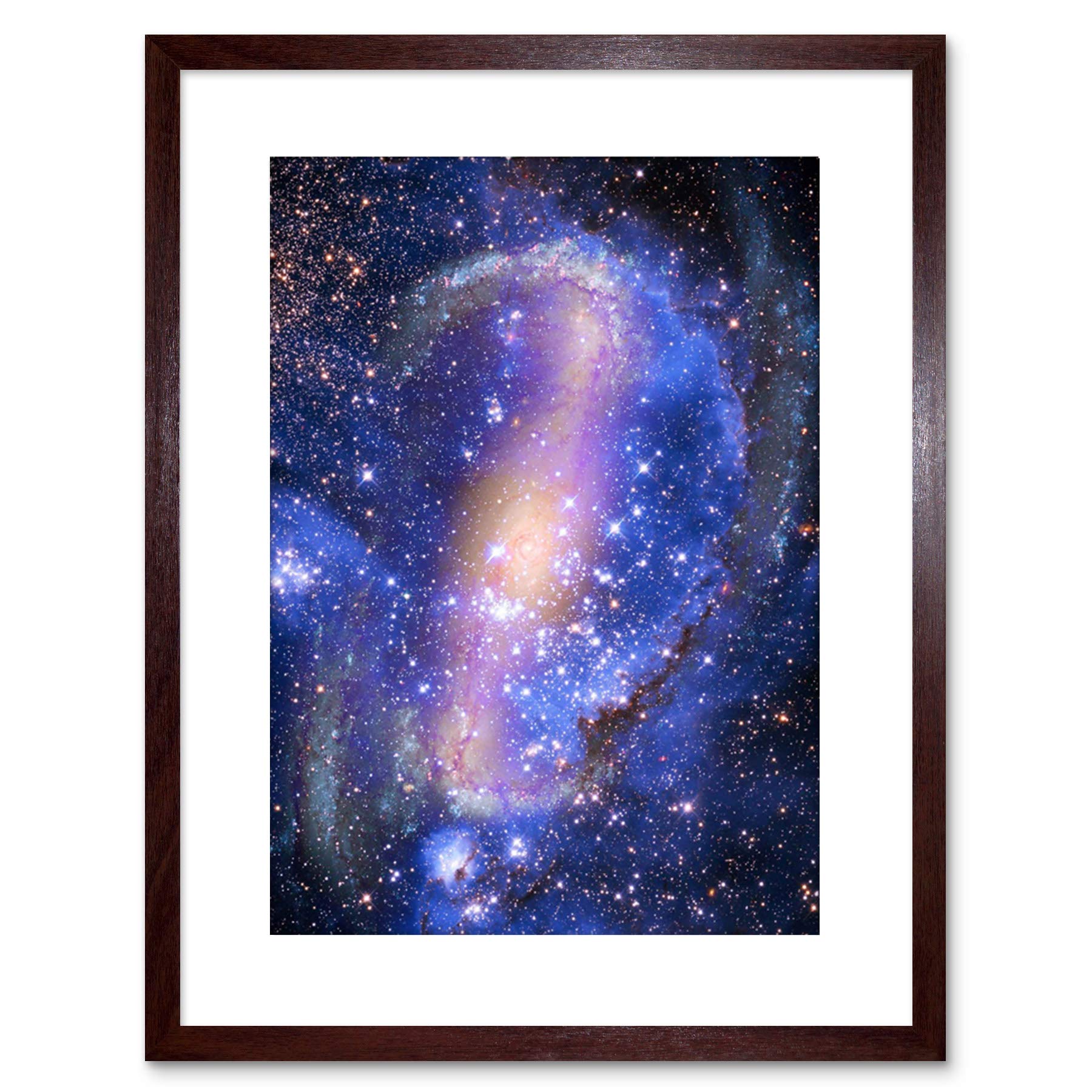 Wee Blue Coo Spiral Galaxy Nebula Stars Space Picture Photo Framed Wall Art Print