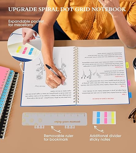 Vista 19 de Cuaderno de papel cuadriculado, cuaderno en espiral de 8.5 x 11 pulgadas, cuadernos de cuadrícula grande A4 para mujeres y hombres, papel gráfico