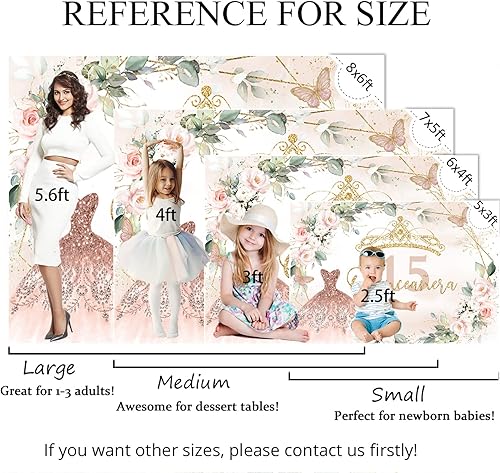 Miniatura 2 de Mocsicka Telón de fondo de cumpleaños de quinceañera para niña dulce y niña de quinceañera, decoración de fiesta de cumpleaños número 15, flores