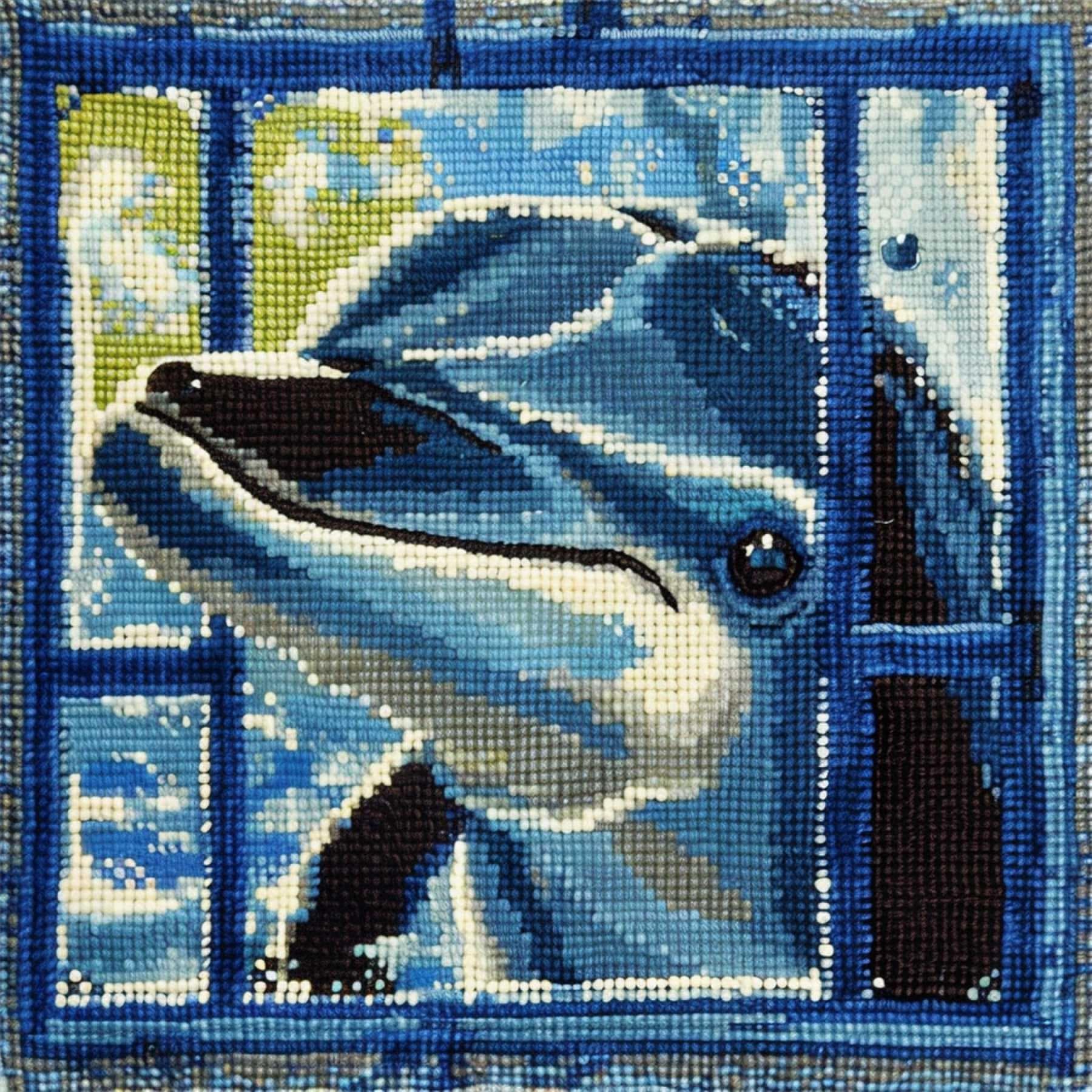 WallustrioaW Latch Hook Kits for Adults Beginners,Animal Dolphin