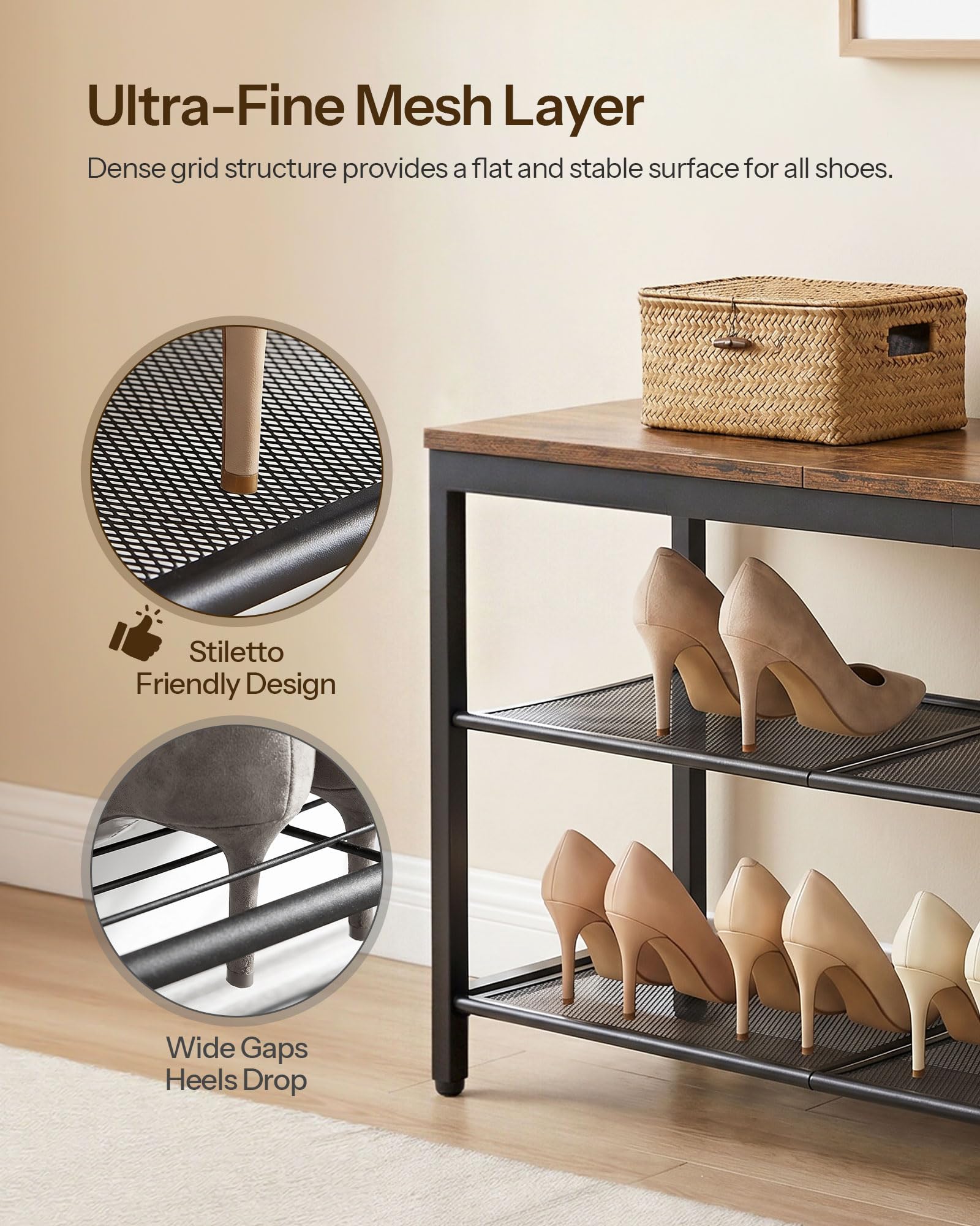 Amazon.com: HOOBRO Shoe Bench, 3-Tier Shoe Rack, Industrial Shoe