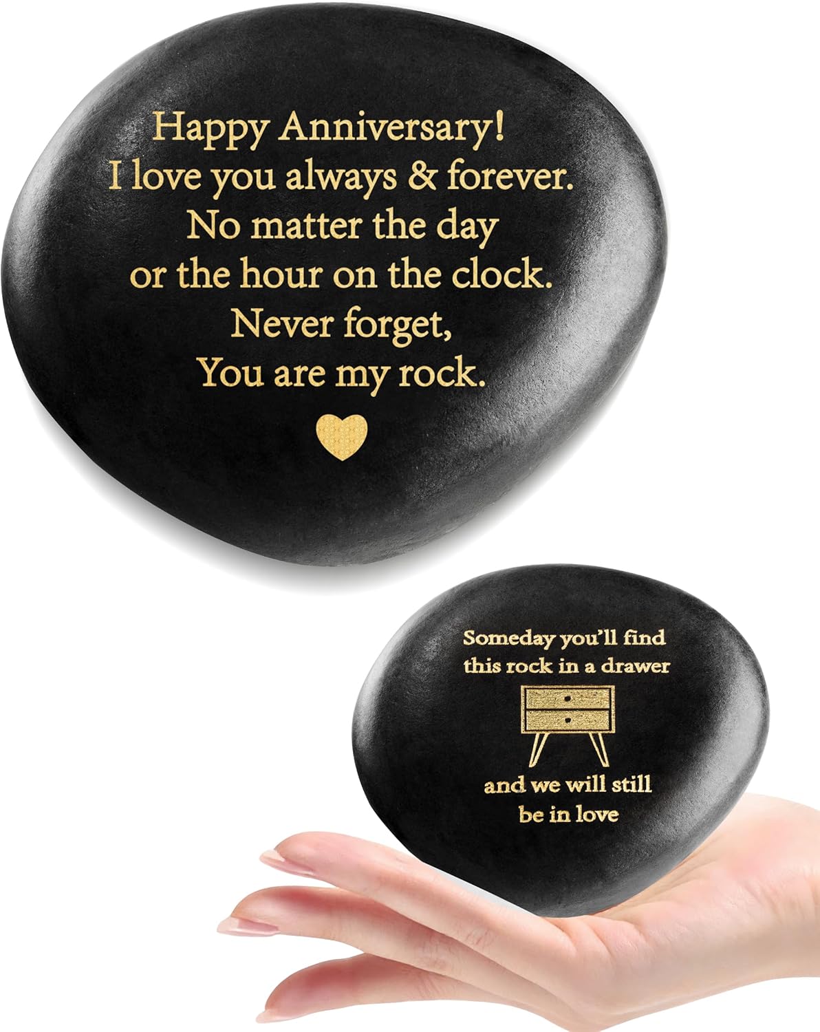 Gifts for Him, Happy Anniversary Engraved Stones Rock for Men, Romantic Anniversary for Him, You Are My Rock Heartwarming Wedding Gifts for Boyfriend Husband from Her, We Will Still be in Love Anniversary Decorations Gifts - Image 8