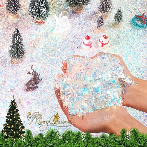 Soaoo Copo de nieve artificial de plástico para Navidad, copo de nieve artificial reutilizable para decoración del árbol de Navidad, decoración del