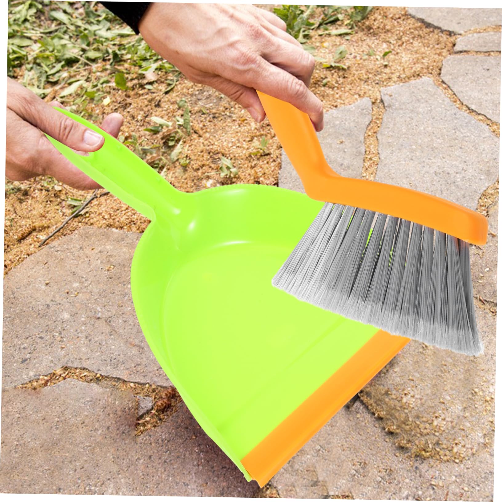 Gogogmee 1 Set Dustpan and Small Cleaning Brush Car Vent Cleaner Small Brush Hand Broom Car Cleaning Brush Pp