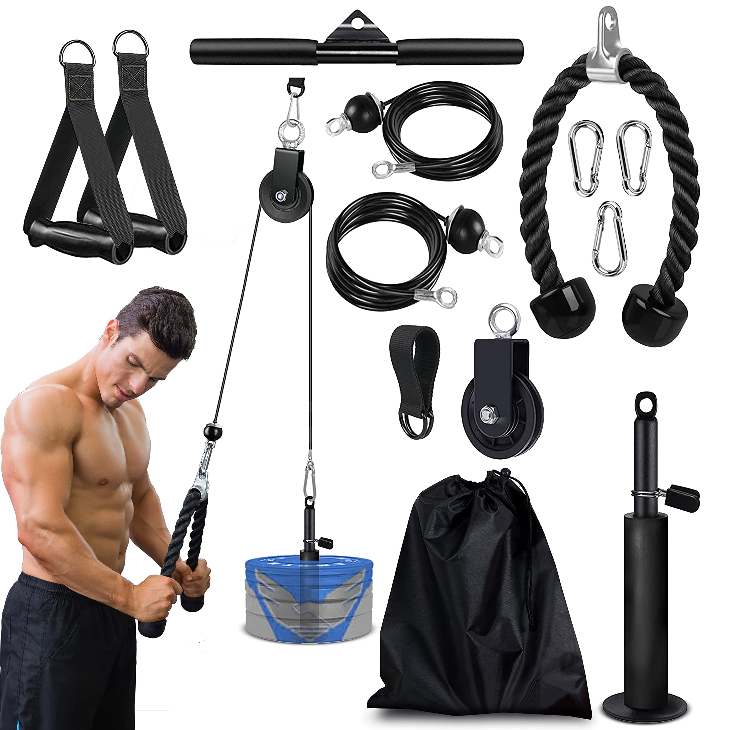 Buy STUHOO Pulley System Gym LAT Pull Down Pulley System with Cable