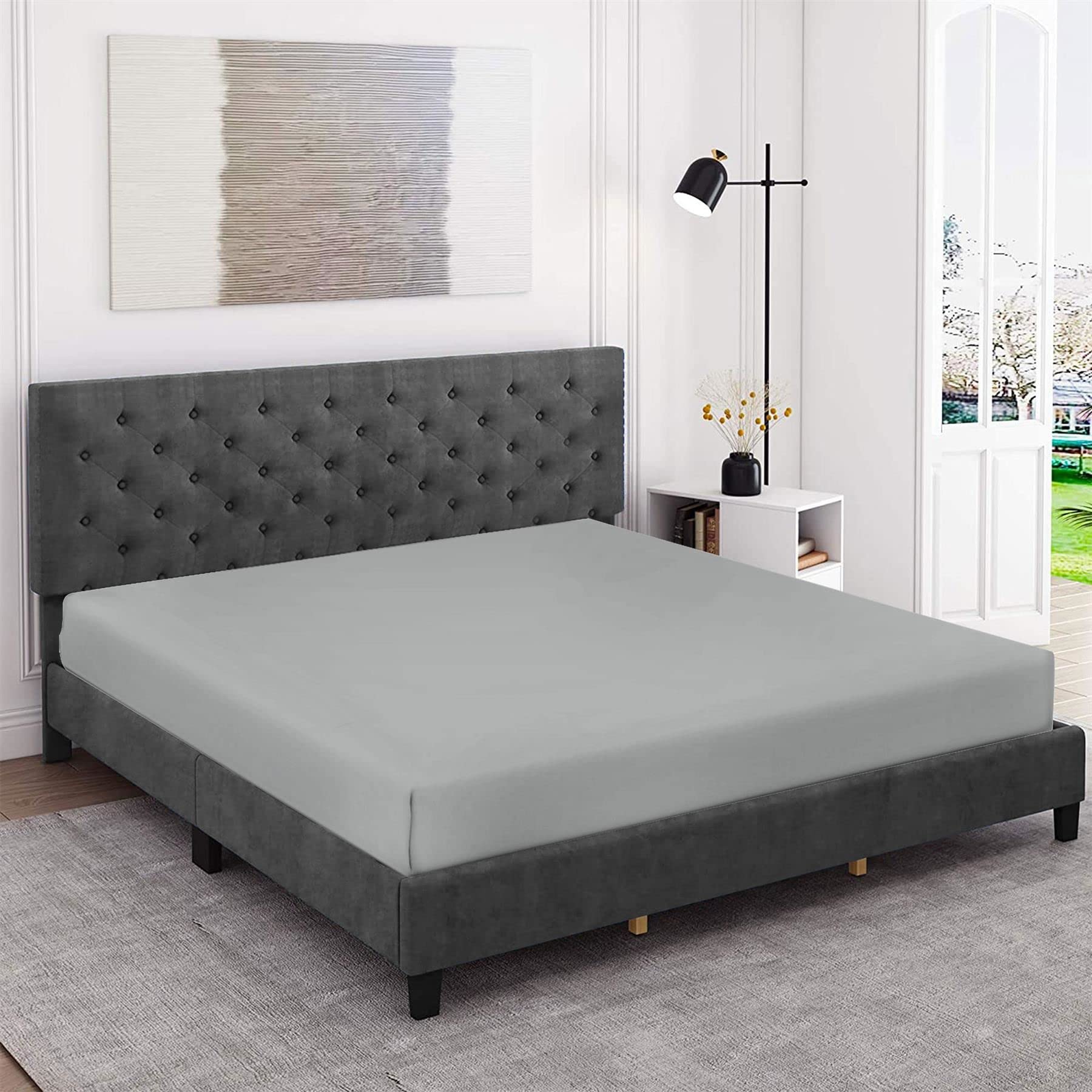 A2Z Easy Iron Percale Fitted Sheet Cotton Single Double King Super King Bed Sheet