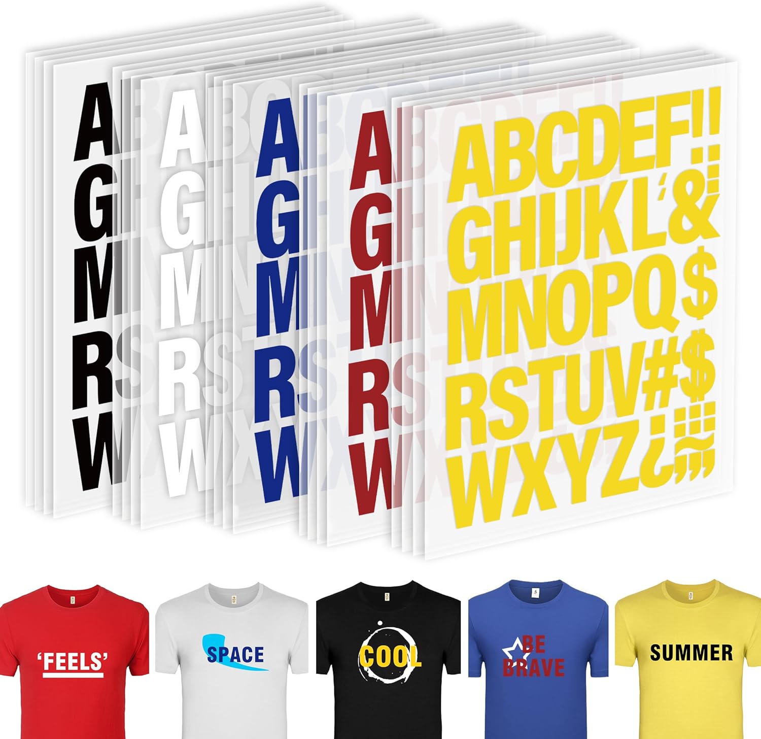 Amazon.com: 20 Sheets 880 Pieces Iron on Letters for Clothing, 2 Inch 5 ...