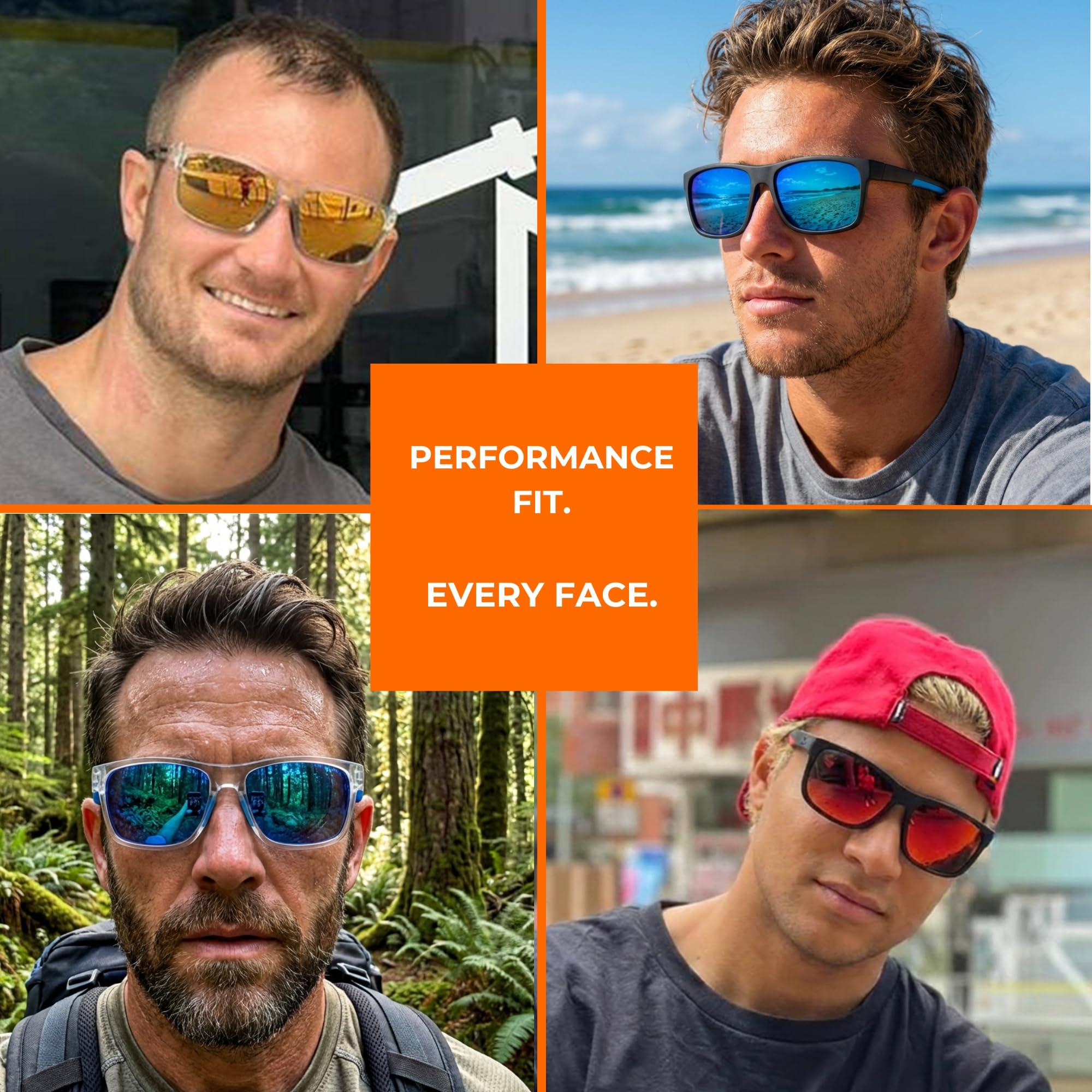 Waverider Lunettes de soleil polarisées flottantes – UV400 Performance Lunettes de sports nautiques pour bateau et pêche