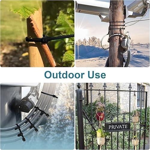 Miniatura 6 de Bridas de 8 pulgadas (paquete de 2000), 40 libras, bridas de alambre negras, resistentes a los rayos UV para uso en exteriores LOCKLOCK