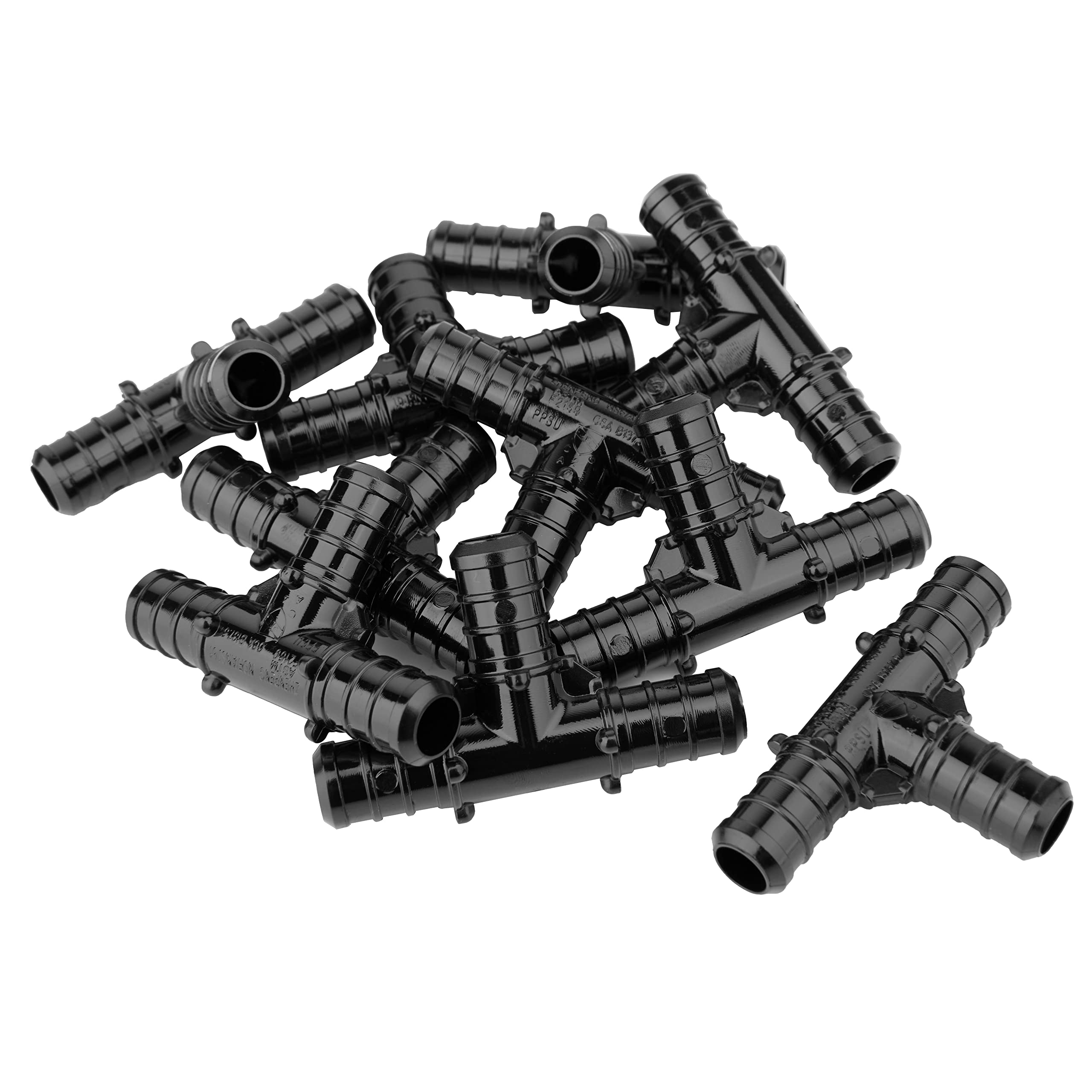 (Pack of 10) EFIELD Poly PPSU Pex Crimp Fitting 1/2" X 1/2" X 1/2" Tee For Pex Tubing Connection, ASTM F2159