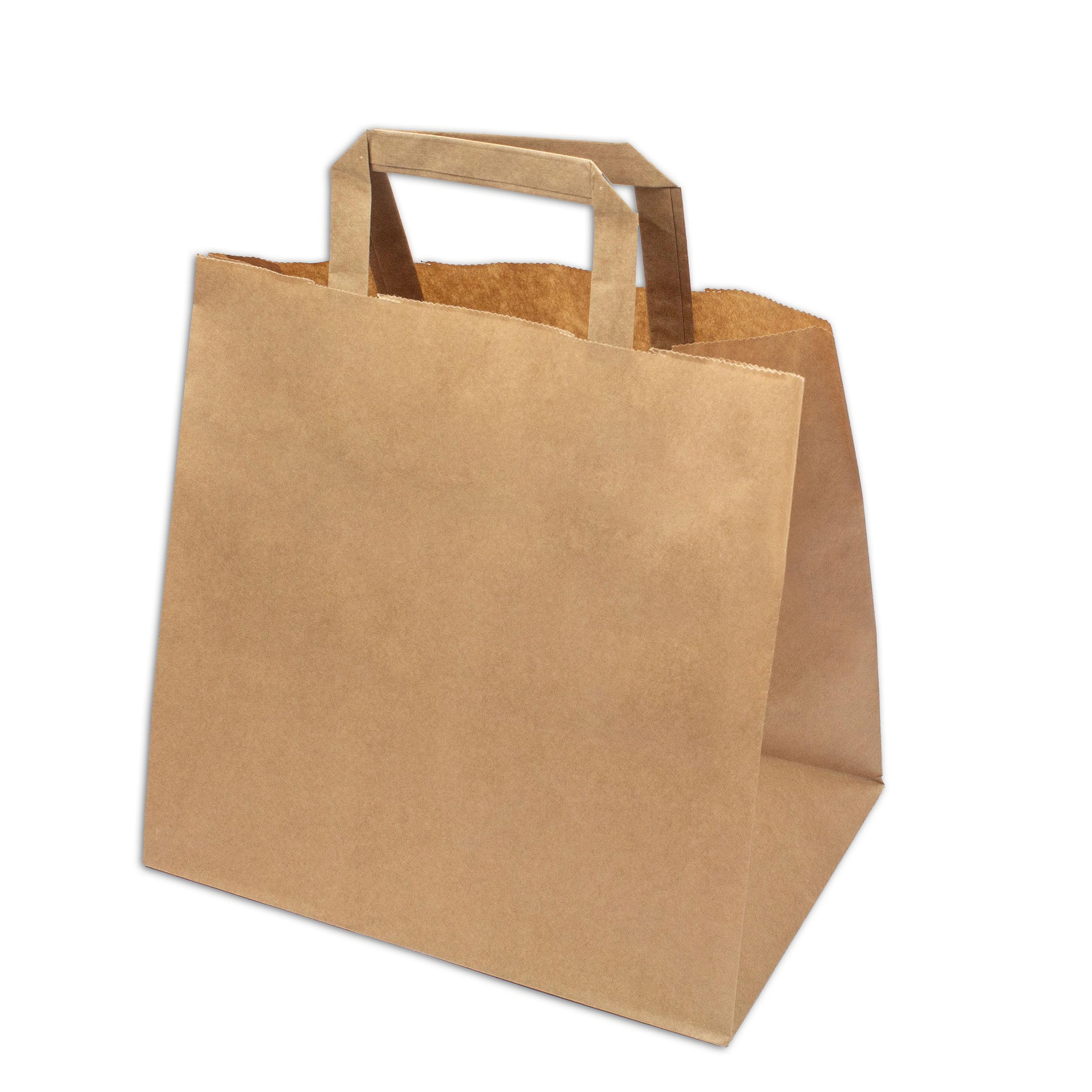 Daybays Papiertüten 26+17 x 25 cm Braun 250 Stk. Geschenktüten Papiertragetaschen mit Henkel aus Kraftpapier, Papiertaschen Geschenktüte Papiertüte klein (250)