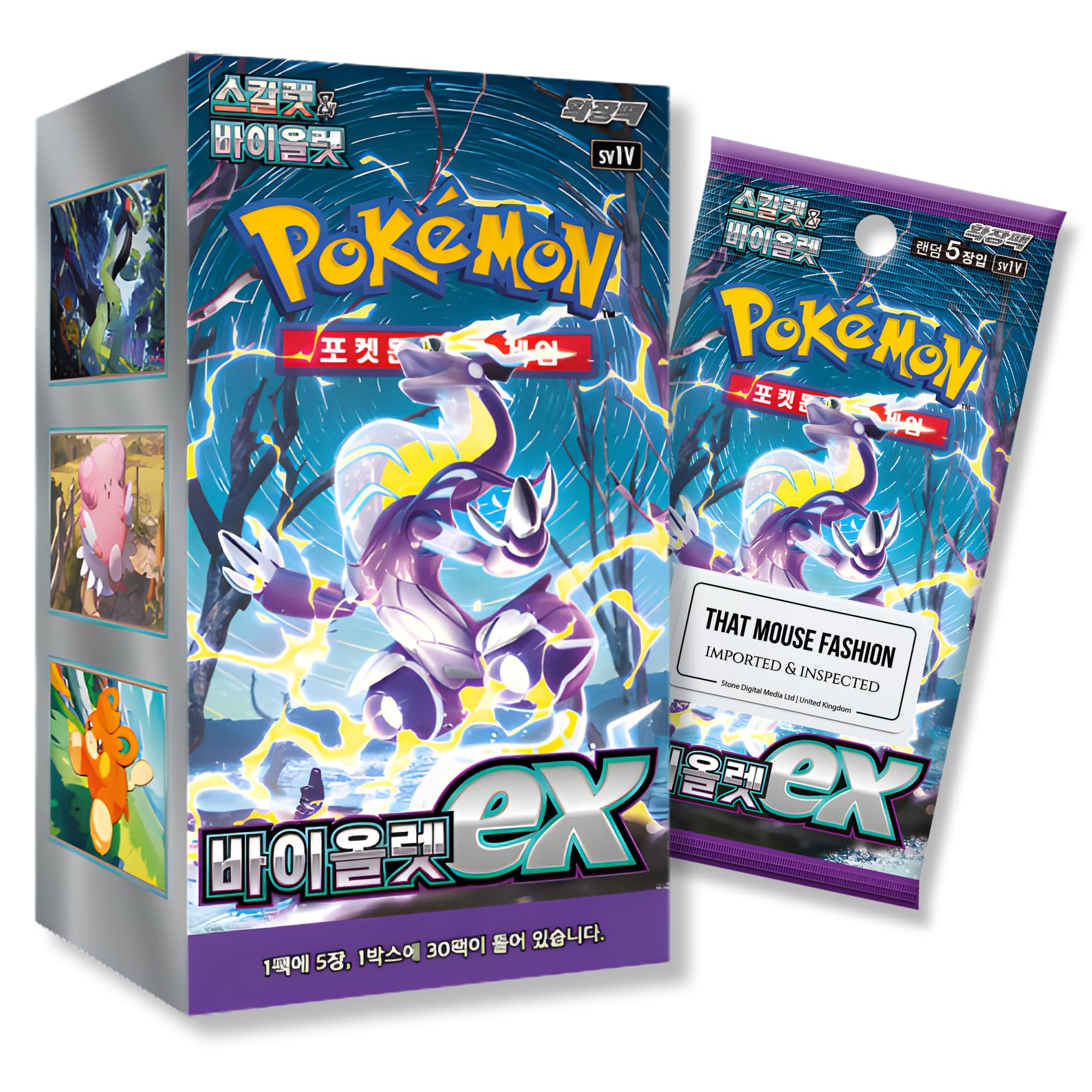 Scarlet and Violet Base Set | Violet Ex Korean Booster Box | TCYM  Authenticated | Korean Pokemon Cards Booster Box | 30 Packs