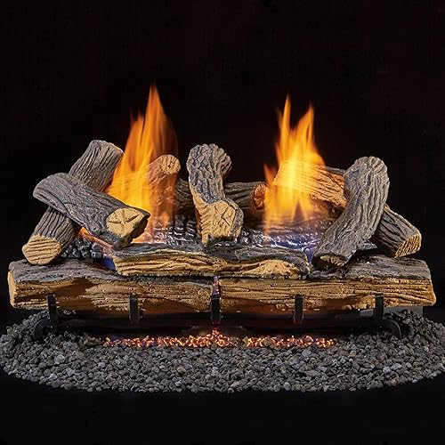 Vista 31 de Duluth Forge DLS-30R-1 Juego de troncos de chimenea sin ventilación de combustible dual con control remoto, uso con gas natural o propano líquido