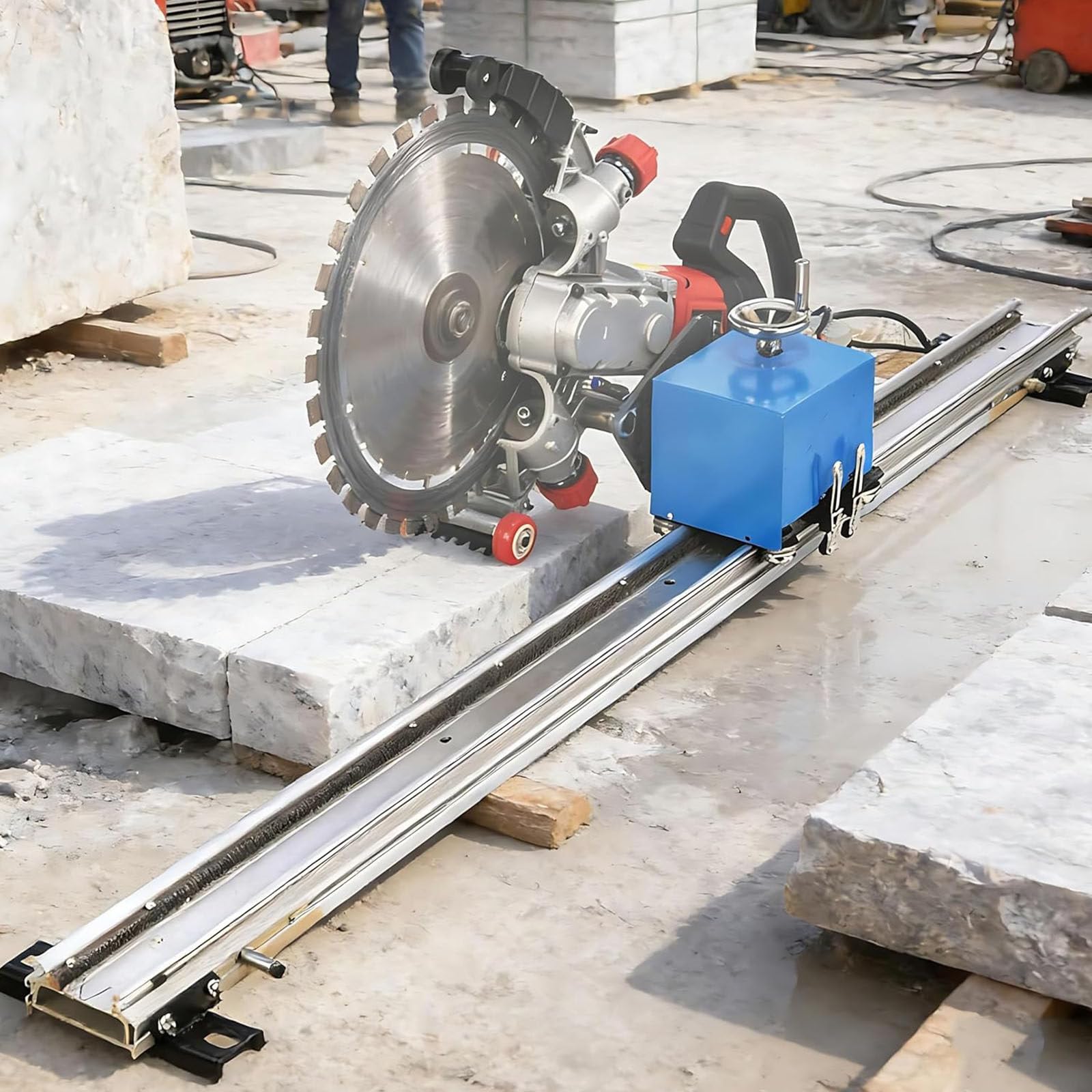 Guía Sierra Cortadora Hormigón Circular,Guía Riel para Sierra Circular, Riel Fijo Opcional 3 M,Riel Lineal 150 W con Profundidad Ajustable,para Paredes Hormigón 3m