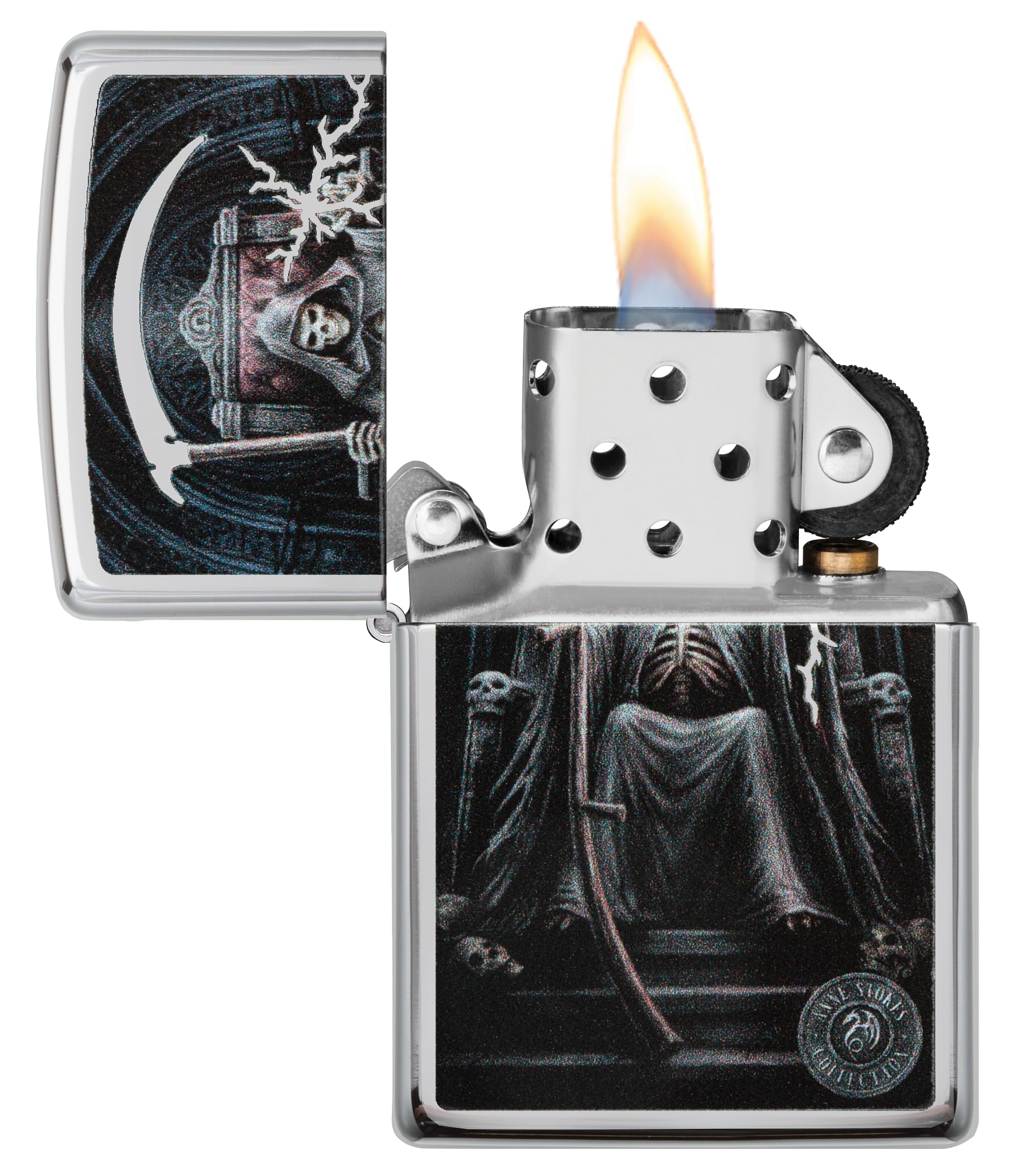 Zippo Windproof Lighter, Anne Stokes Design, High Polished Chrome, Colour Image, Refillable, Reusable, Windproof Design - Image 3