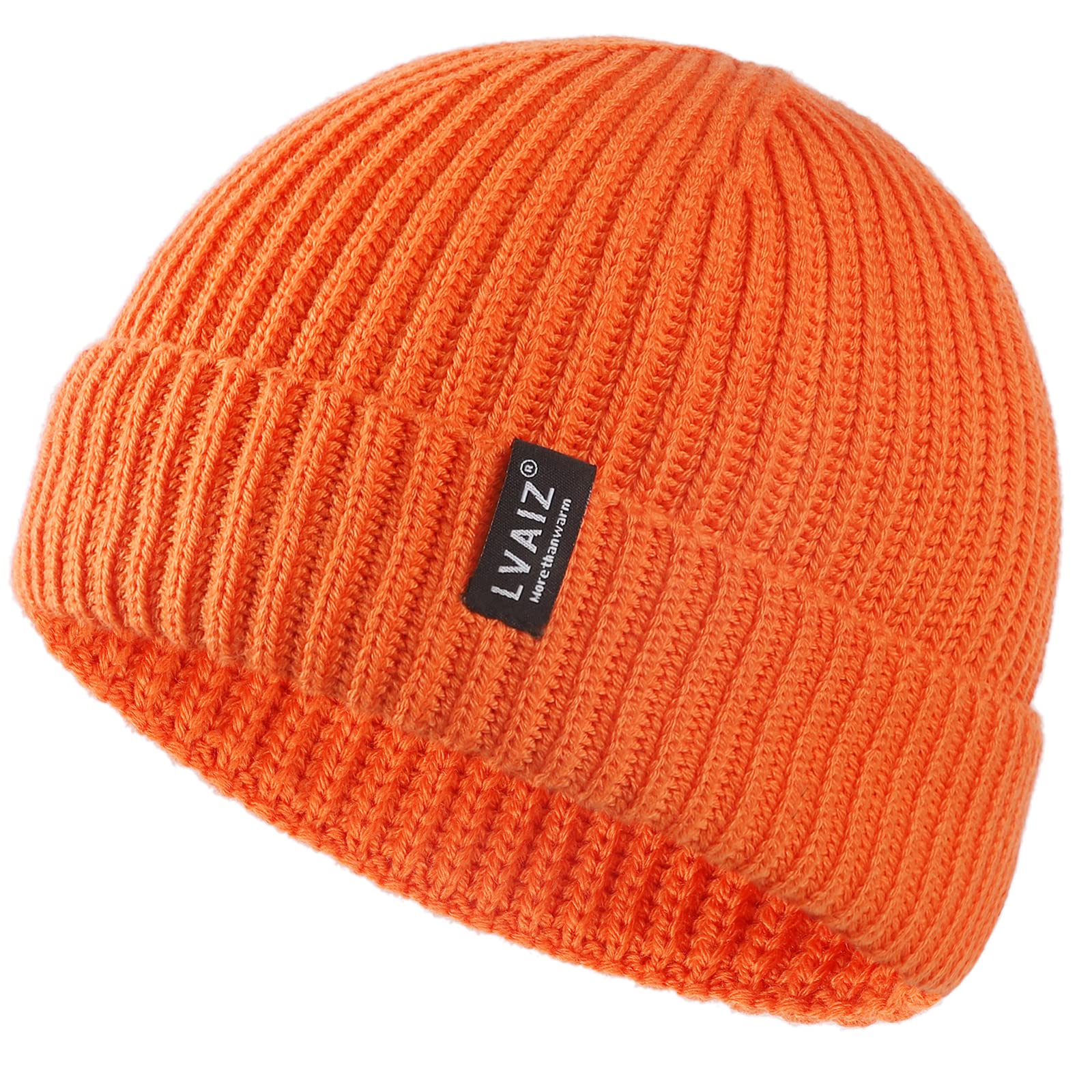 LvaizWinter Knitted Fishermen Beanie Hats for Men Merino Wool Short Cuffed Skull Cap Trawler Beanies Watch Hat for Women