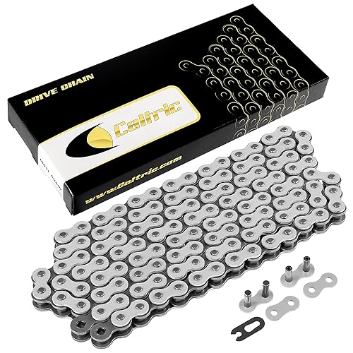 Caltric Cadena de transmisión no Oring de 525 pasos de 525 eslabones compatible con ATV/UTV/Quad/Side X Side/Motocicleta/Dirtbike/con remache y clip
