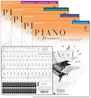 Faber Piano Adventures Level 2B Learning Set By Nancy - Lesson, Theory, Performance, Technique & Artistry Books & Juliet Music Keys 88/61/54/49 Full Set Removable Sticker