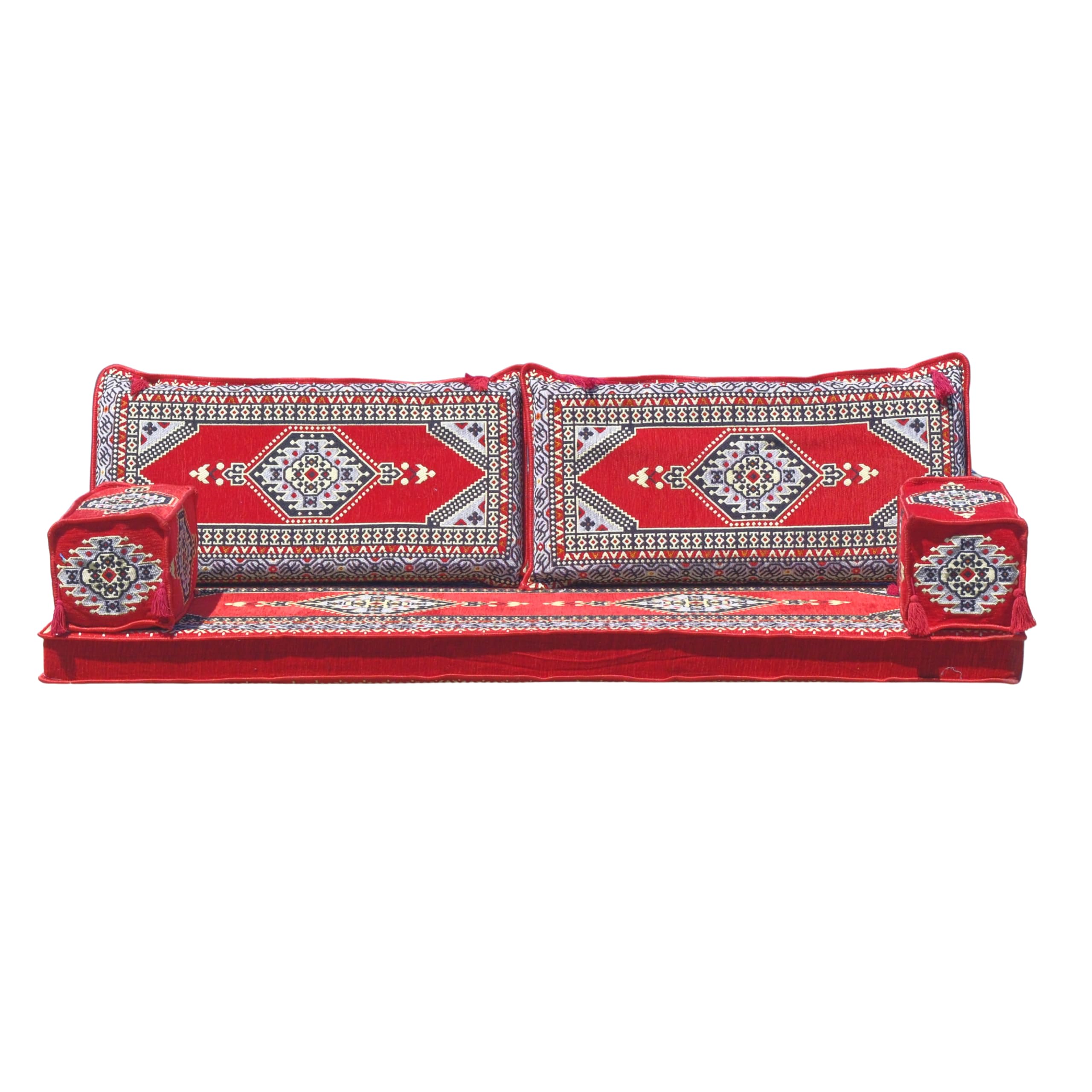 mysticalanatolia Majlis Floor Sofa Loveseat – 75x27x4 in Convertible Guest Mattress Traditional Arabic Seating Bohemian Style Living Room Furniture